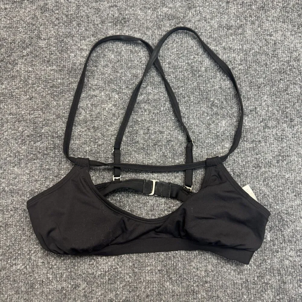 Athleta Womens Aqualuxe Molded Cup Bikini Strappy Top Size XS Black